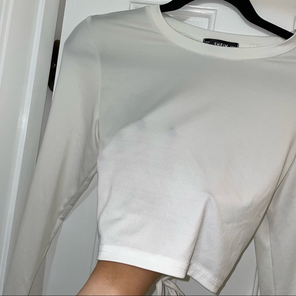 White Mesh Crop Top - Picture 2 of 4